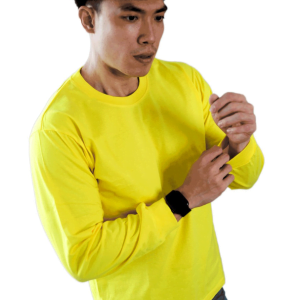 HAMANN Kaos Polos Distro Lengan Panjang Combed 24s Kuning Kenari