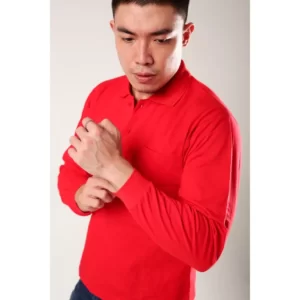 HAMANN Kaos Polo Lengan Panjang Combed 24s Merah Cabe
