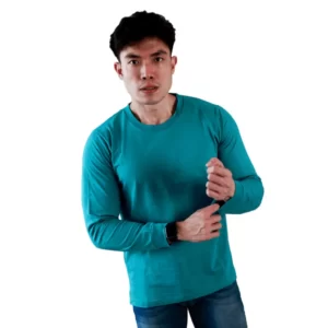 HAMANN Kaos Polos Distro Lengan Panjang Combed 24s Toska Tua