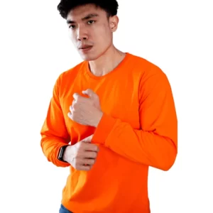HAMANN Kaos Polos Distro Lengan Panjang Combed 24s Orange