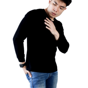 HAMANN Kaos Polos Distro Lengan Panjang Combed 24s Hitam