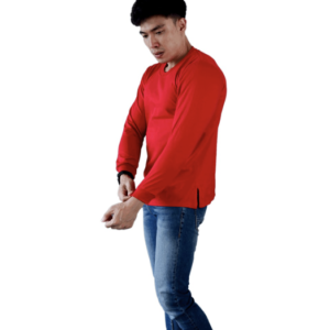 HAMANN Kaos Polos Distro Lengan Panjang Combed 24s Merah Cabe