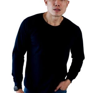 Hamann Kaos Distro Combed 24s Navy Tangan Panjang