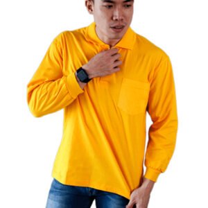 HAMANN Kaos Polo Lengan Panjang Combed 24s Kuning Mas