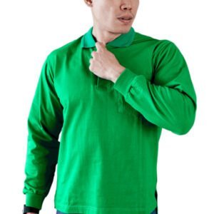 HAMANN Kaos Polo Lengan Panjang Combed 24s Hijau Fuji