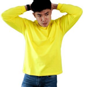 HAMANN Kaos Polos Distro Lengan Panjang Combed 24s Kuning Kenari