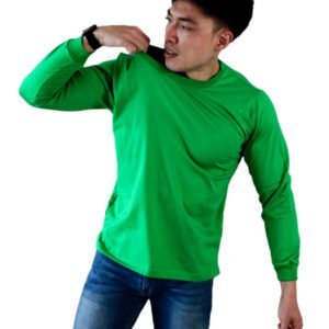 HAMANN Kaos Polos Distro Lengan Panjang Combed 24s Hijau Fuji