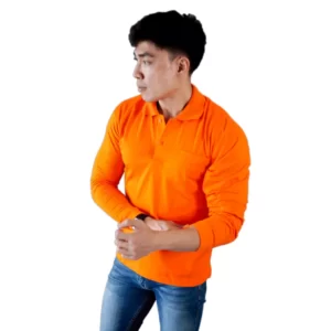 HAMANN Kaos Polo Lengan Panjang Combed 24s Orange